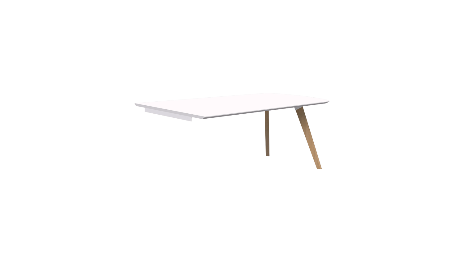 Tables 1800 x 1000 / Tasmanian Ash / Snow Velvet Oslo Trapezium Wall mounted Table