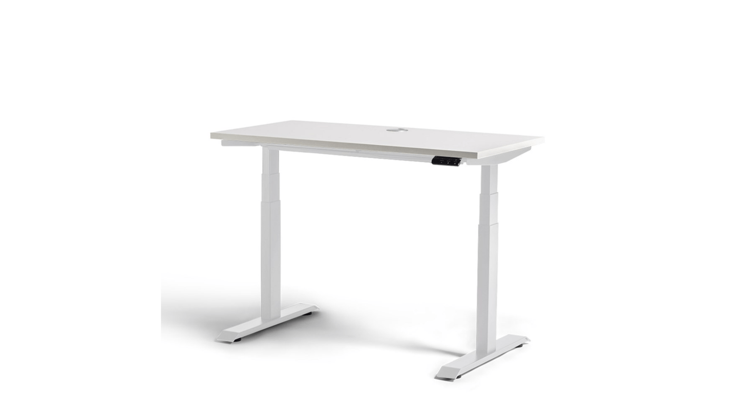Desks 1200x600 / White / White Rise Electric Straight Desk