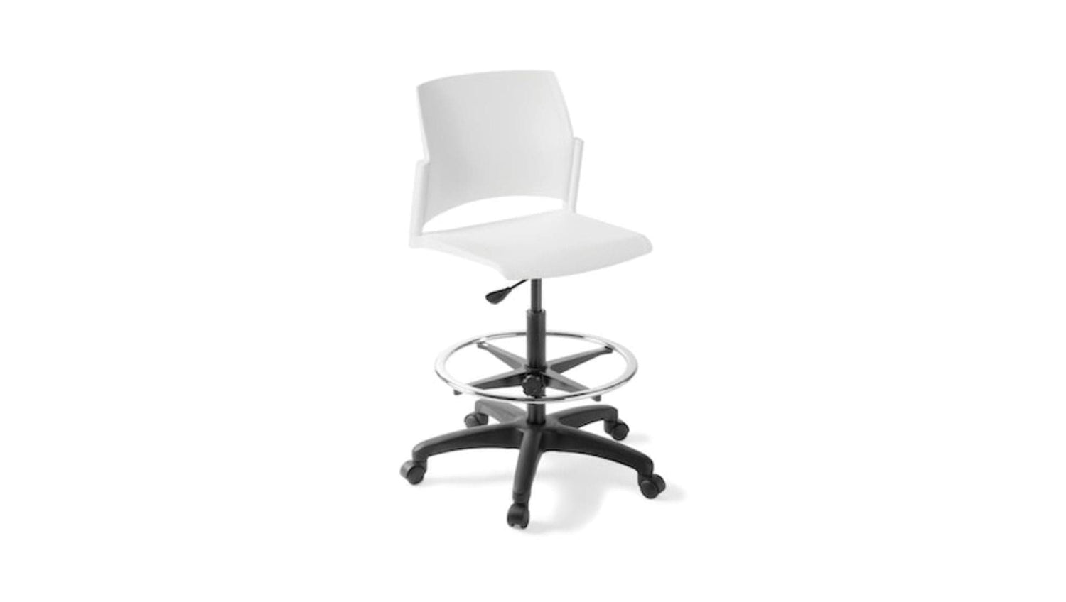 Seating White Highlift Spring Swivel Chair