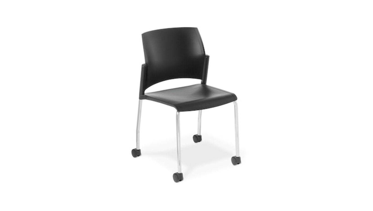 Seating 4-leg on Castors / Black Spring Chair